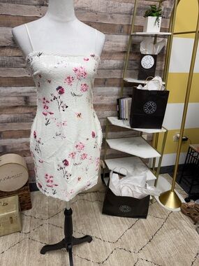 Likely White & Pink Floral Sequin